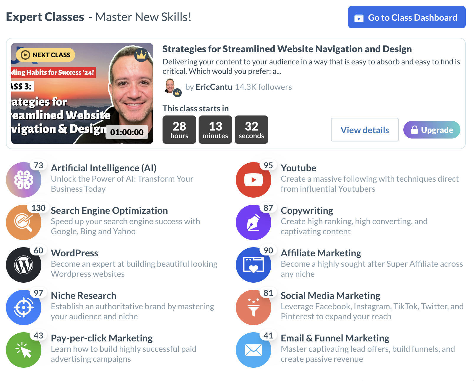 expert classes